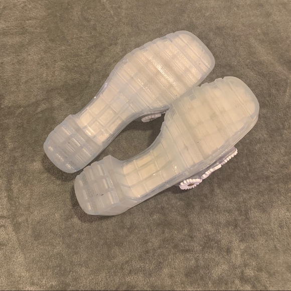 ASOS DESIGN floral jelly heeled sandal mules clear - Picture 3 of 3